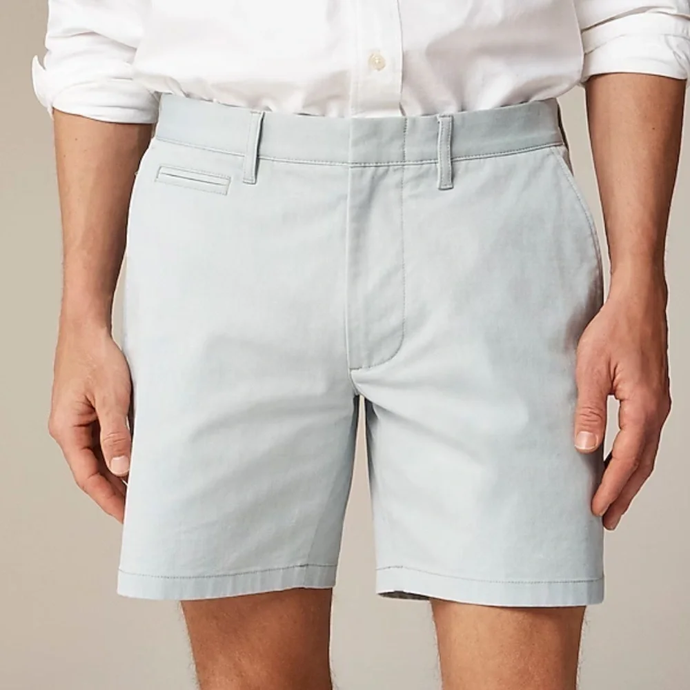 J crew green white 7'' tech oxford short